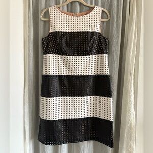 Muse Black and White Striped Shift Dress size 8